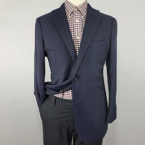 Proper Cloth Reda‎ Super 130s Men's Sport Coat Blazer Two Button Navy Size 42R
